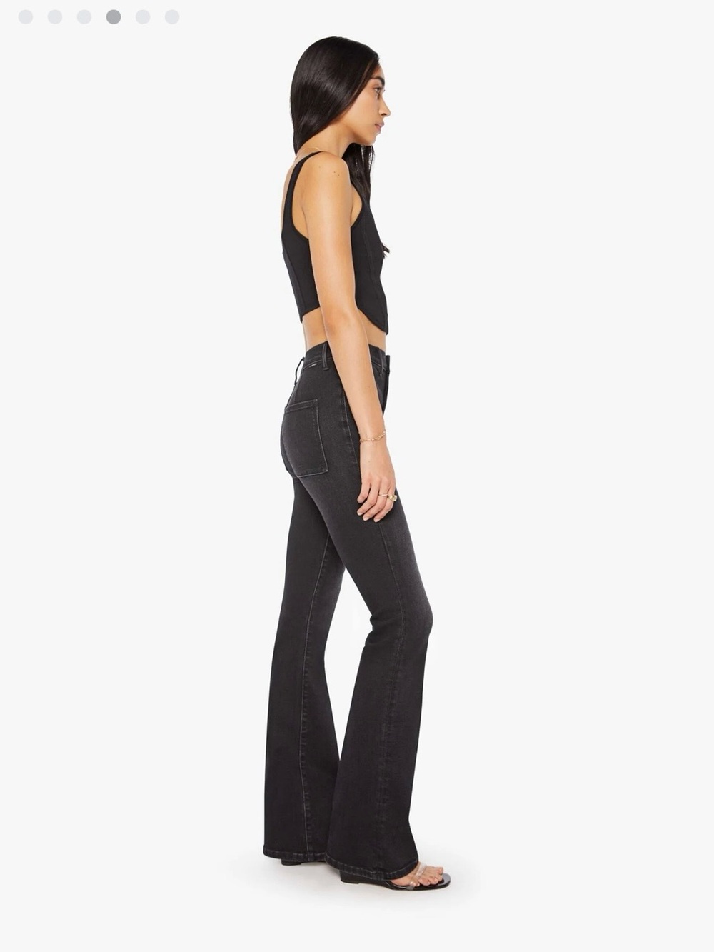 MOTHER Black High-Rise Flare Jeans